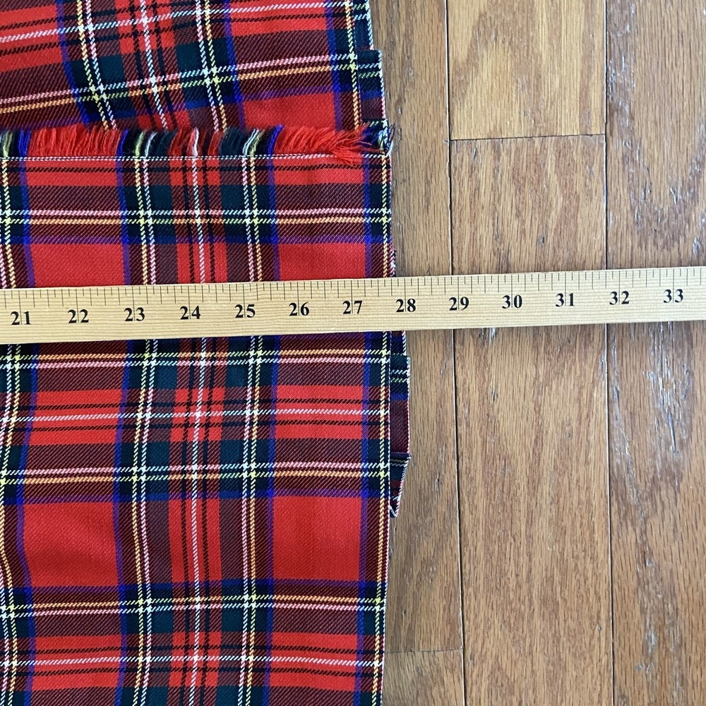 Vintage Meigle Kilt Skirt Women Pure Wool Red Plaid Pleated Buckle Made Scotland - Picture 13 of 15